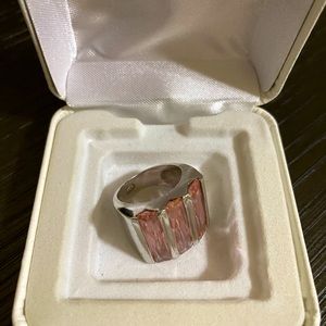 Silver 925 with pink stone ring